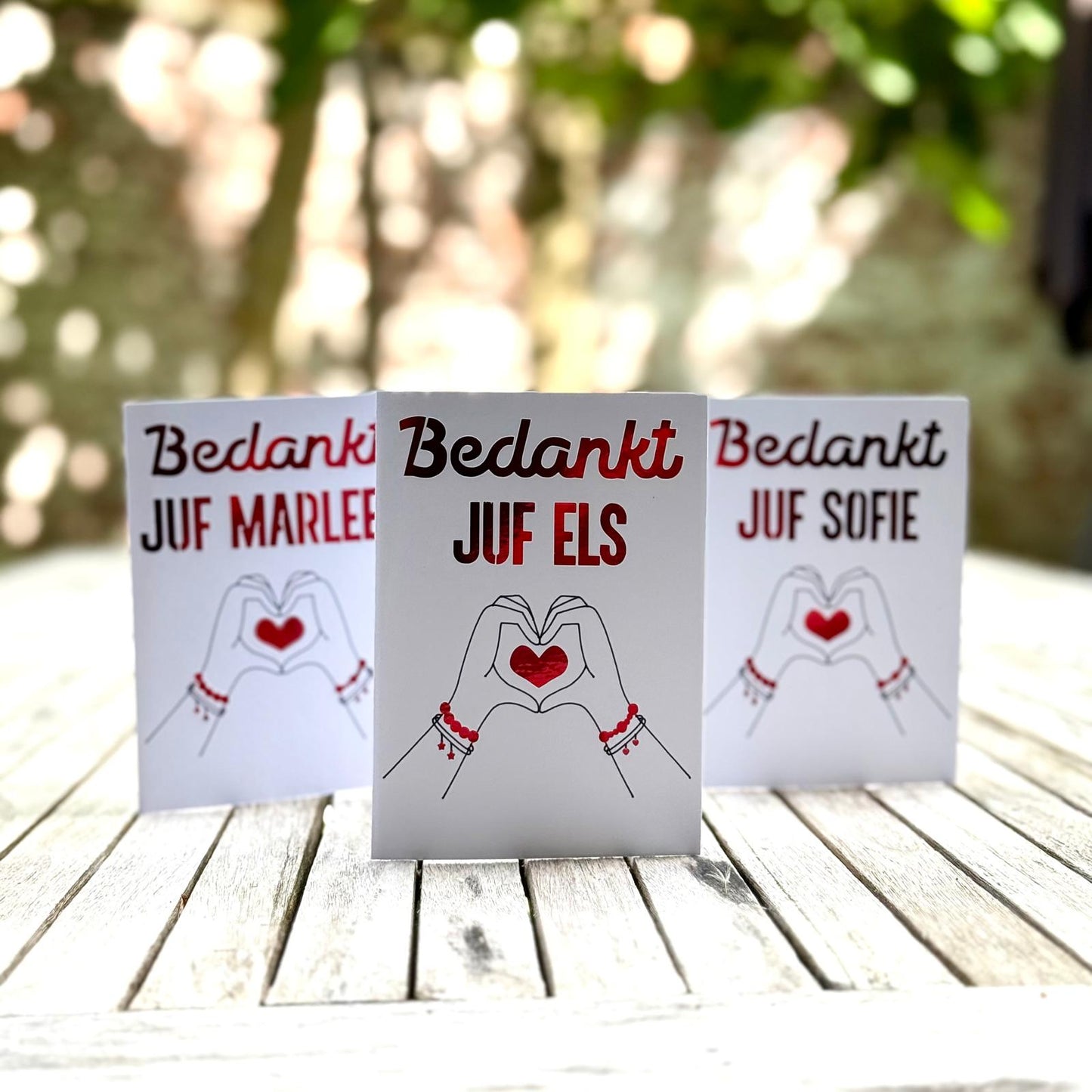 Gepersonaliseerde wenskaart 'bedankt juf'