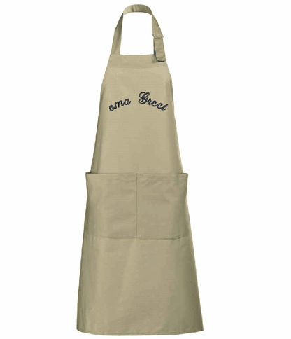 Gepersonaliseerde keukenschort geborduurd met naam - beige - Studio Odelot