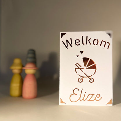 Gepersonaliseerde wenskaart geboorte - Welkom - Studio Odelot