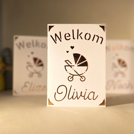Gepersonaliseerde wenskaart geboorte - Welkom - Studio Odelot