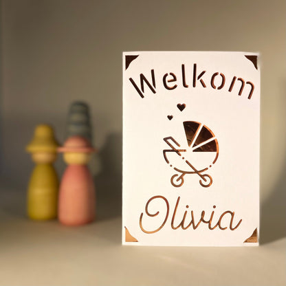 Gepersonaliseerde wenskaart geboorte - Welkom - Studio Odelot