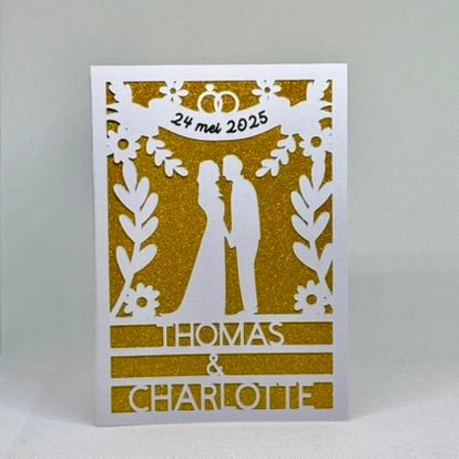 Gepersonaliseerde wenskaart huwelijk, met namen en datum - Studio Odelot