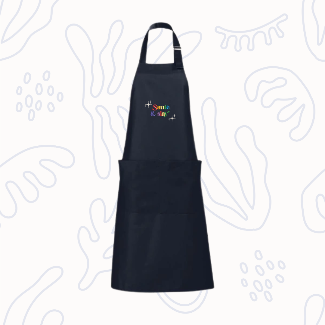 Keukenschort "sauté & slay"