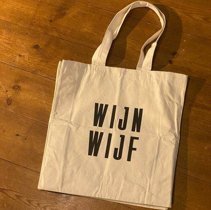 Zware kwaliteit tote bag 'Wijn Wijf' - Studio Odelot